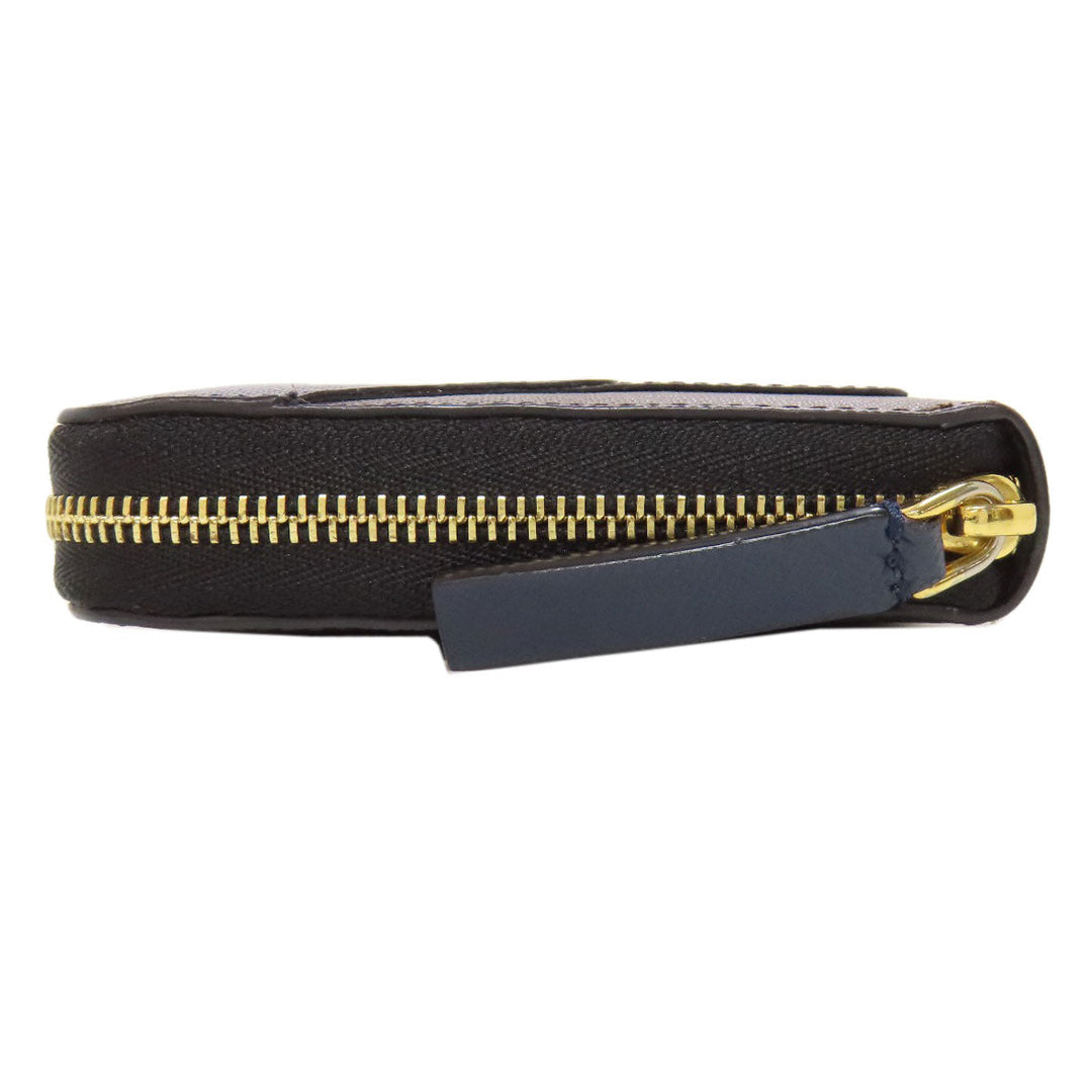 MARNI Long Wallet Purse leather Navy logo Women Used Authentic