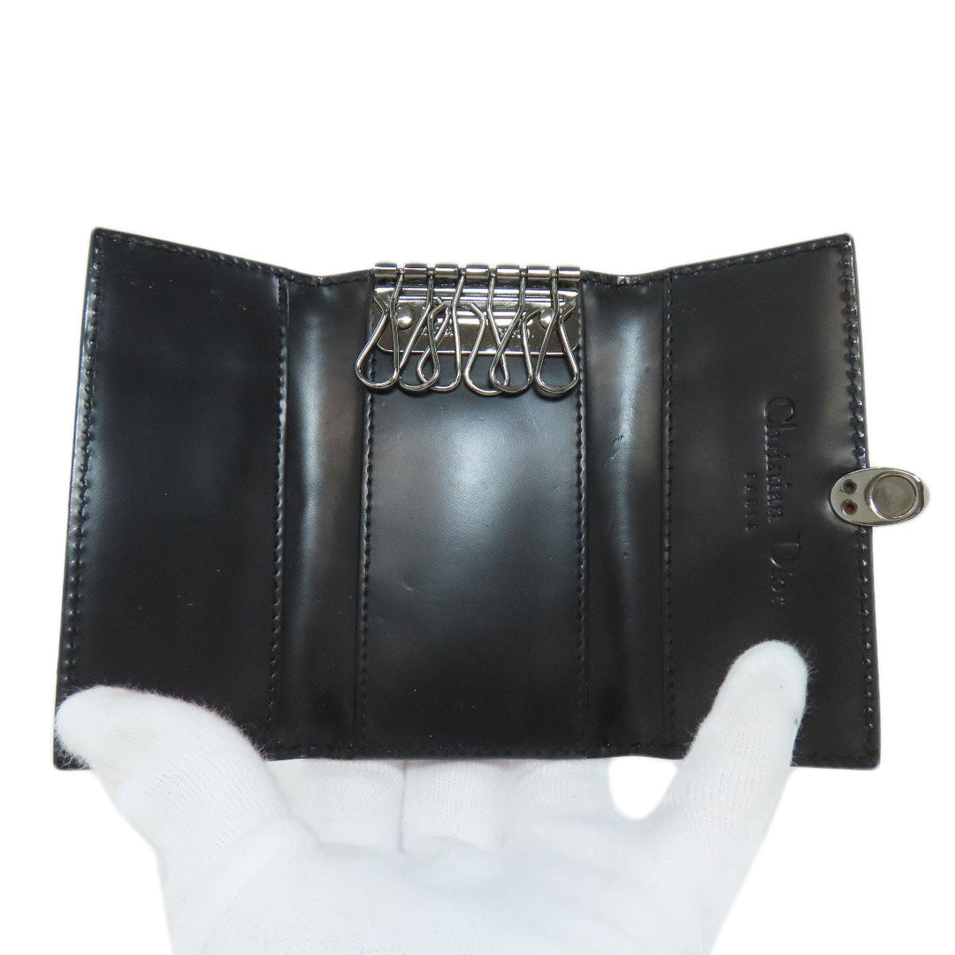 Christian Dior Key case Key holder  leather black logo Women Used Authentic