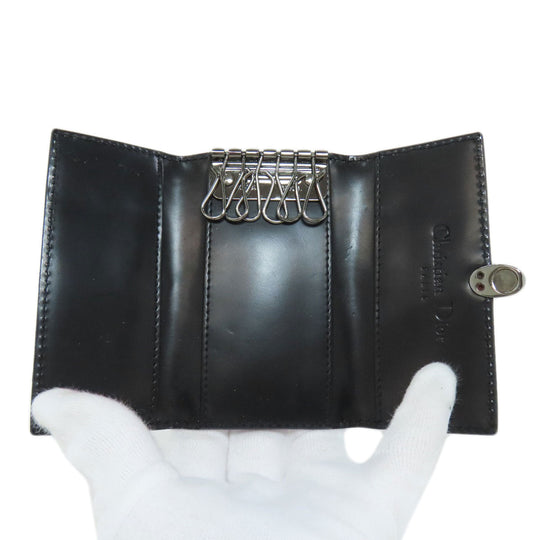 Christian Dior Key case Key holder  leather black logo Women Used Authentic