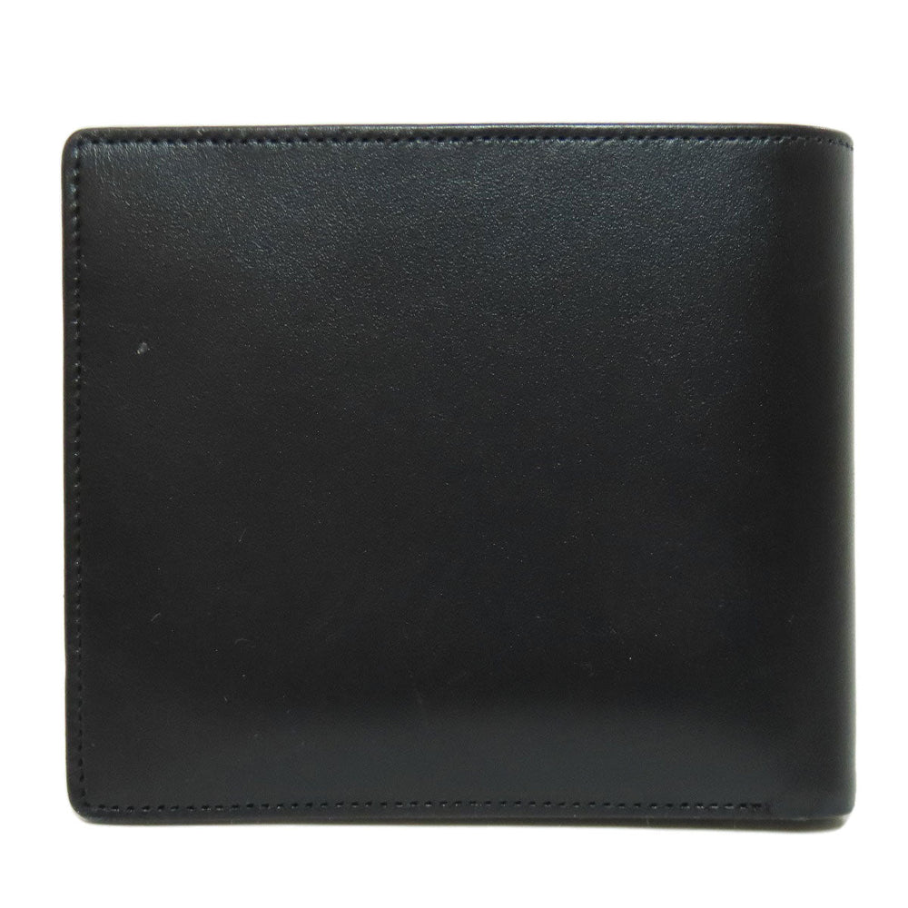 MONTBLANC Bifold Wallet leather black logo Women Used Authentic