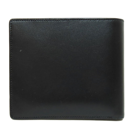 MONTBLANC Bifold Wallet leather black logo Women Used Authentic