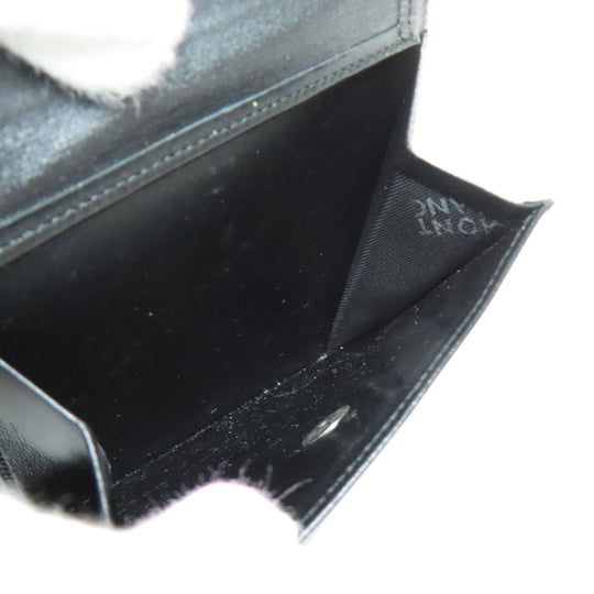 MONTBLANC Bifold Wallet leather black logo Women Used Authentic