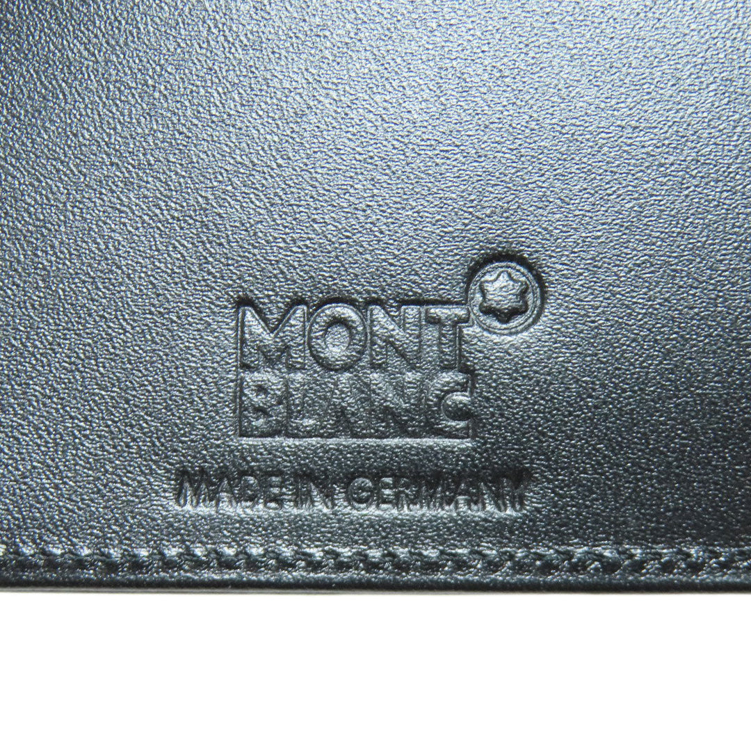 MONTBLANC Bifold Wallet leather black logo Women Used Authentic