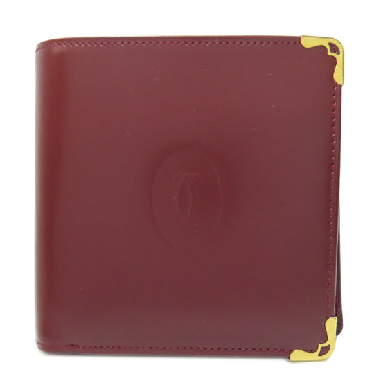 CARTIER Bifold Wallet leather Red Must Line