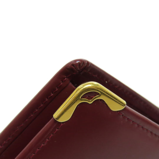 CARTIER Bifold Wallet leather Red Must Line