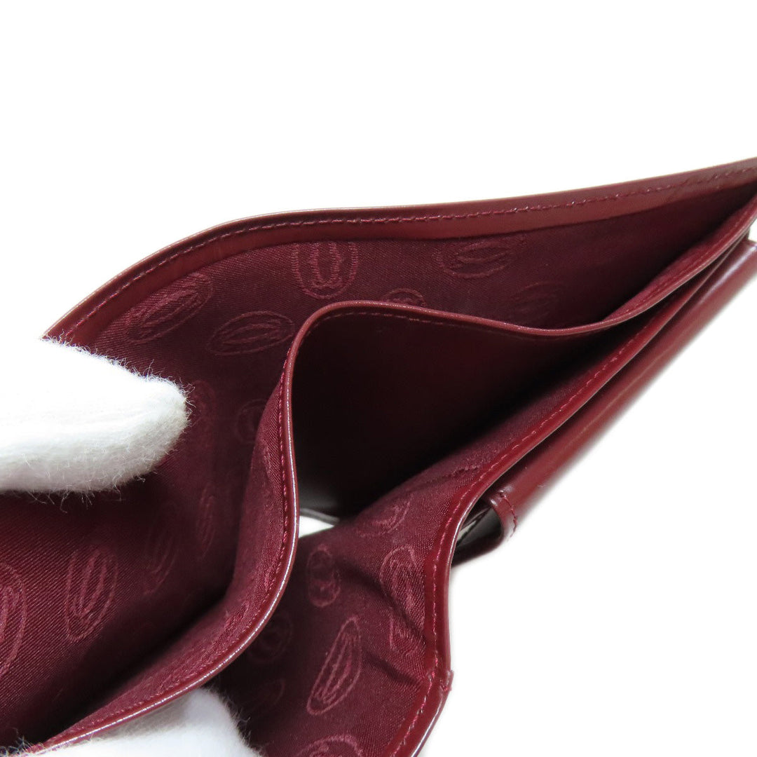 CARTIER Bifold Wallet leather Red Must Line