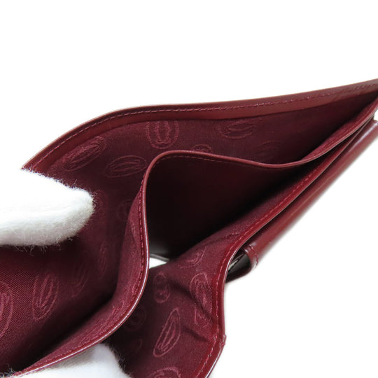 CARTIER Bifold Wallet leather Red Must Line