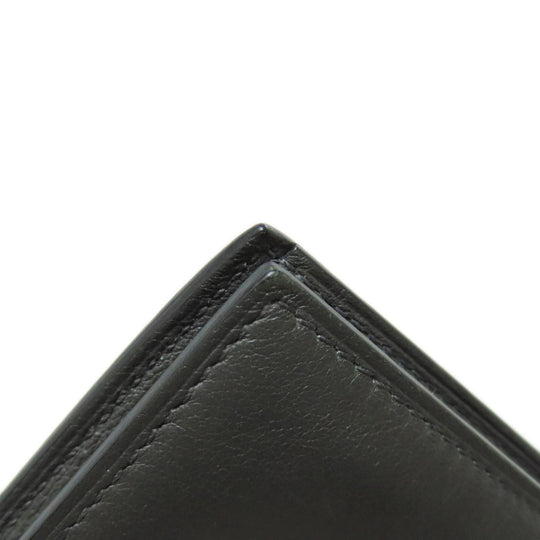 HERMES Long Wallet Purse Calfskin gray Citizen Twill Long Silk Inn Women Used Authentic
