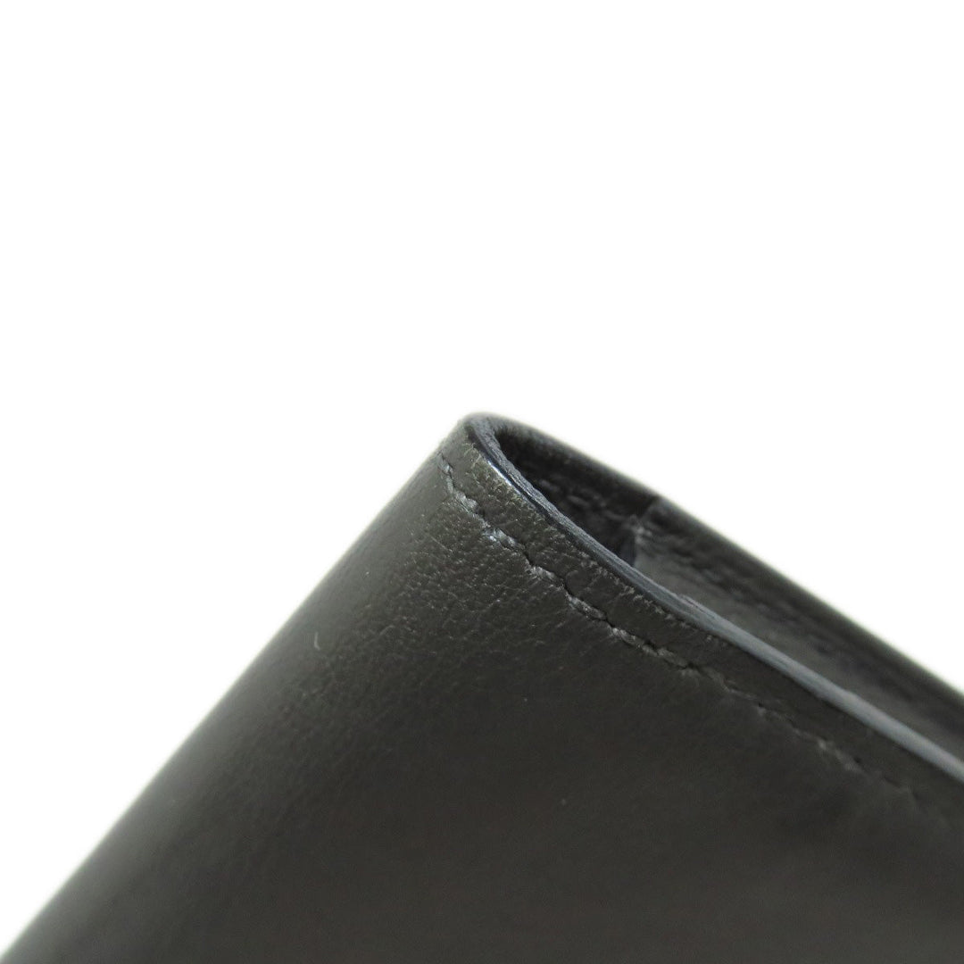 HERMES Long Wallet Purse Calfskin gray Citizen Twill Long Silk Inn Women Used Authentic