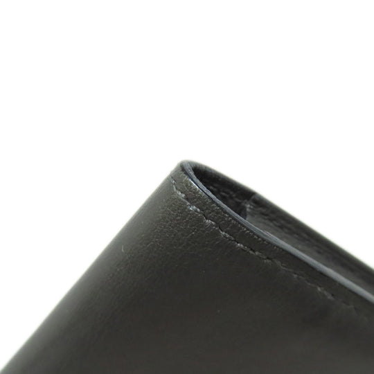 HERMES Long Wallet Purse Calfskin gray Citizen Twill Long Silk Inn Women Used Authentic