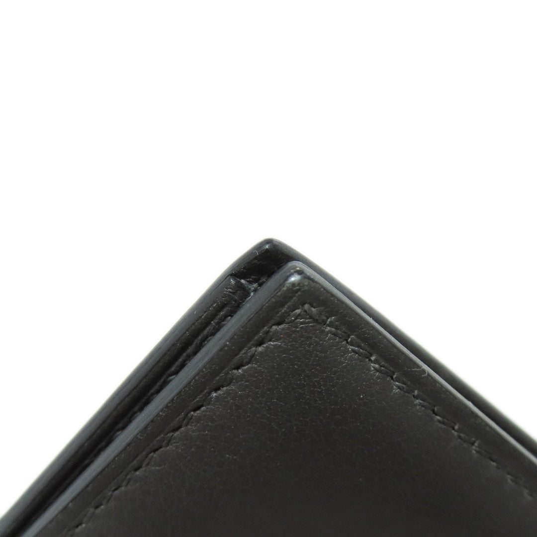HERMES Long Wallet Purse Calfskin gray Citizen Twill Long Silk Inn Women Used Authentic