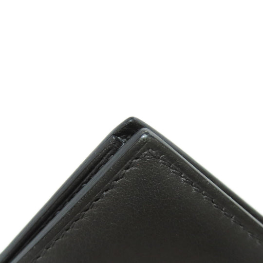 HERMES Long Wallet Purse Calfskin gray Citizen Twill Long Silk Inn Women Used Authentic
