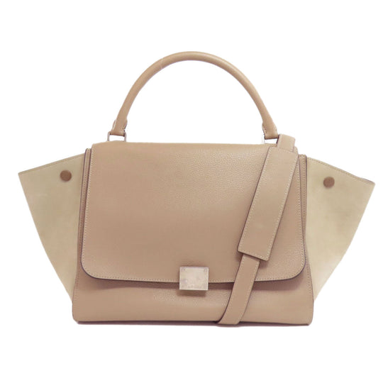 CELINE Handbag leather beige Trapeze 2WAY