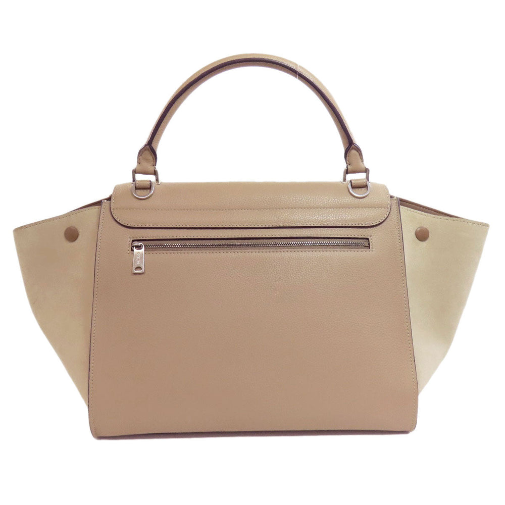 CELINE Handbag leather beige Trapeze 2WAY