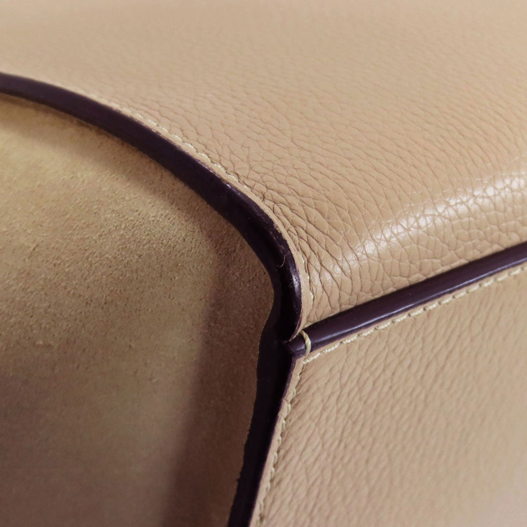 CELINE Handbag leather beige Trapeze 2WAY