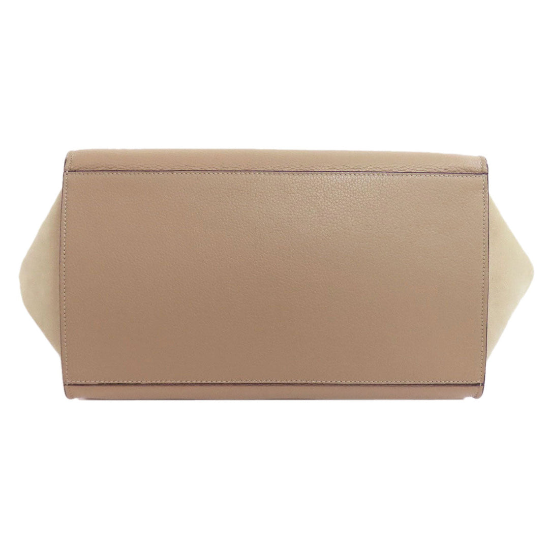 CELINE Handbag leather beige Trapeze 2WAY