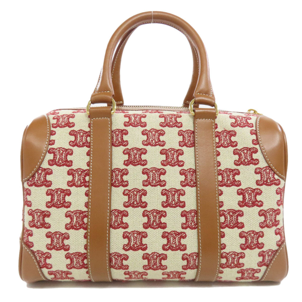 CELINE Boston Duffel bag canvas Brown Triomphe 2WAY Women Used Authentic