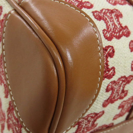 CELINE Boston Duffel bag canvas Brown Triomphe 2WAY Women Used Authentic