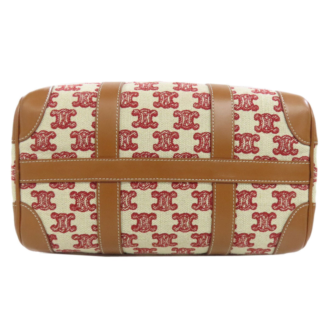CELINE Boston Duffel bag canvas Brown Triomphe 2WAY Women Used Authentic