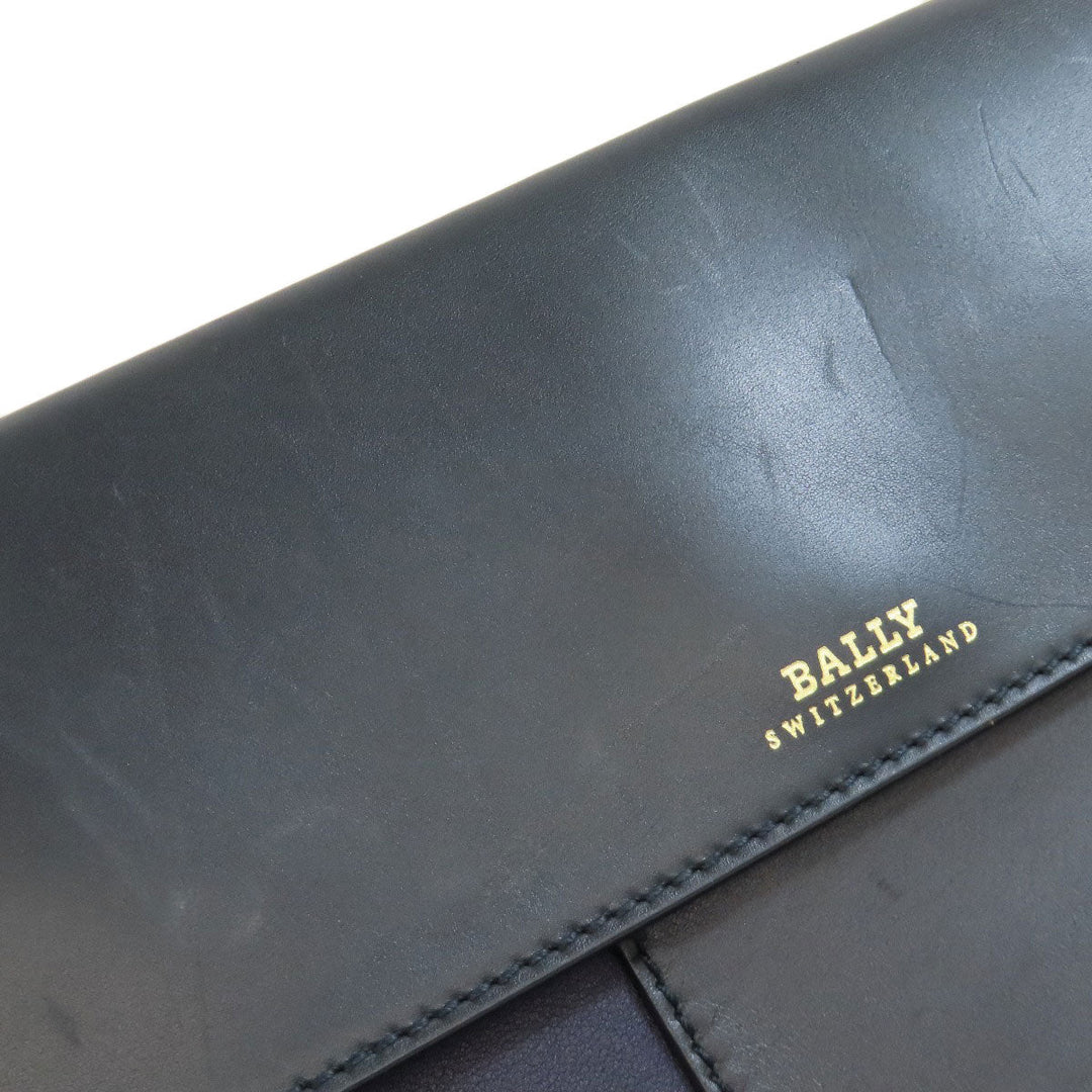 BALLY Shoulder Bag leather Navy logo