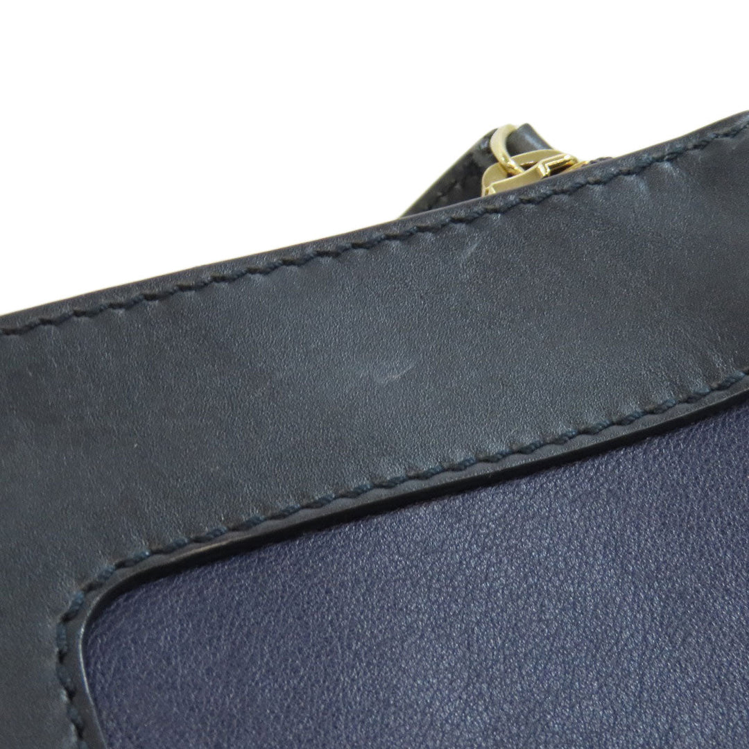 BALLY Shoulder Bag leather Navy logo