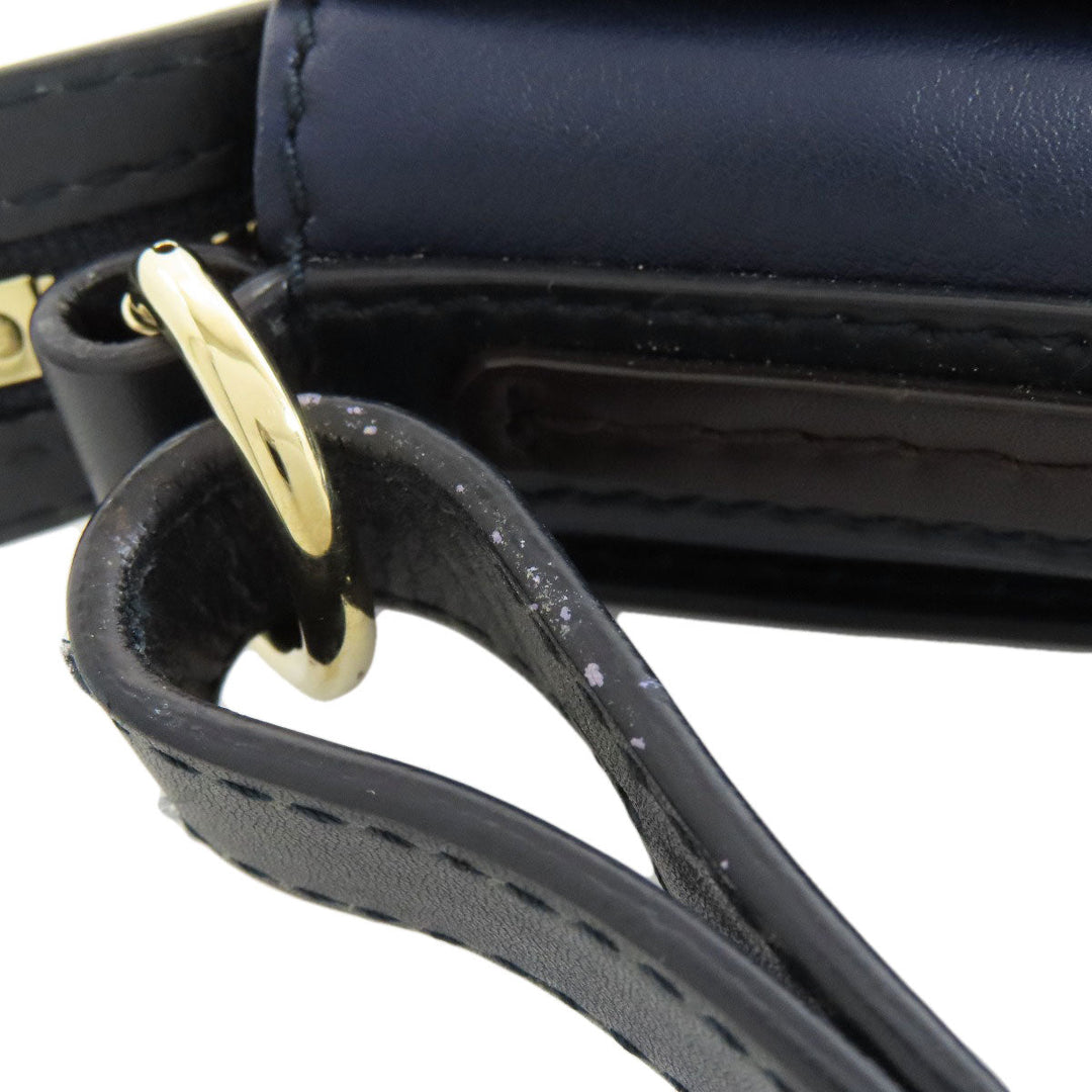 BALLY Shoulder Bag leather Navy logo