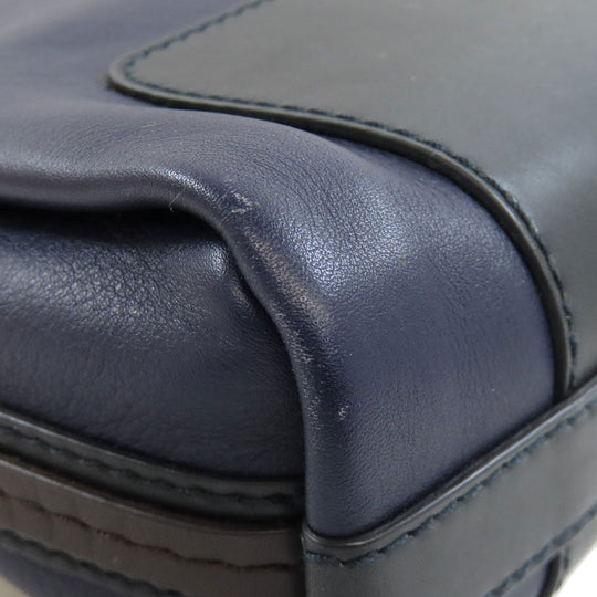 BALLY Shoulder Bag leather Navy logo