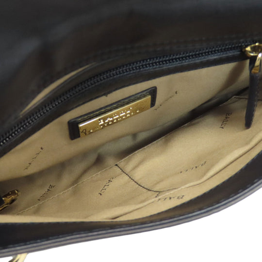 BALLY Shoulder Bag leather Navy logo
