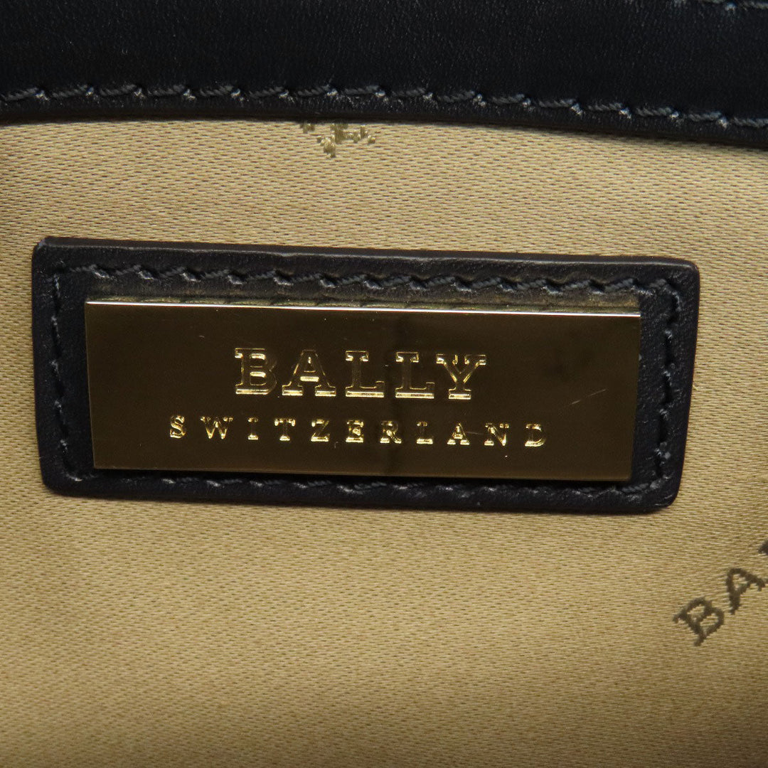 BALLY Shoulder Bag leather Navy logo