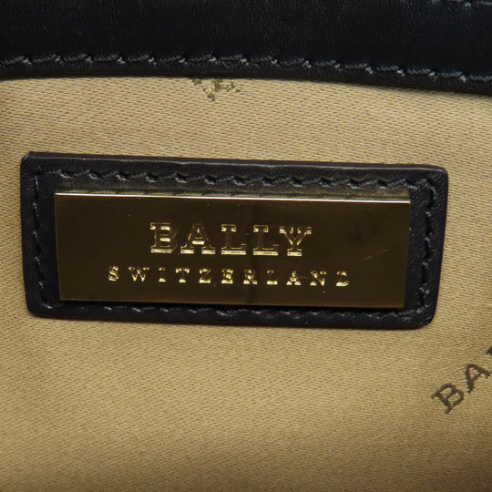 BALLY Shoulder Bag leather Navy logo