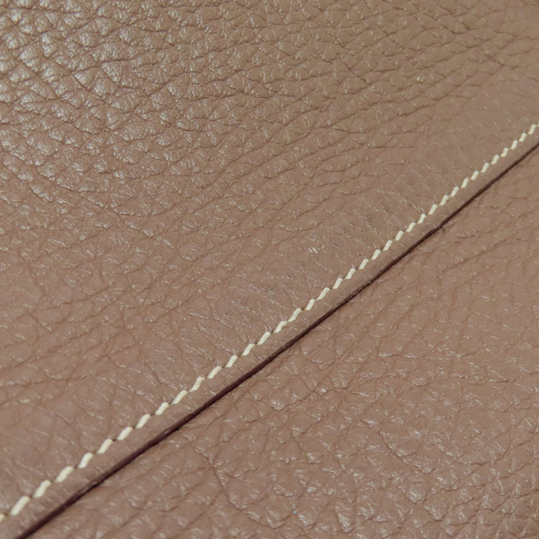 HERMES Tote Bag Taurillon Clemence beige Double Sense 36 Etoupe Women Used Authentic
