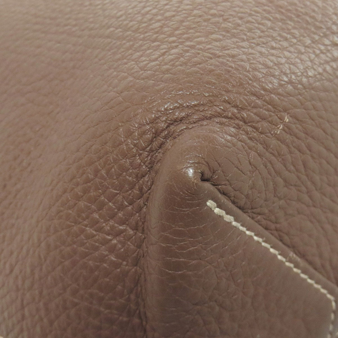 HERMES Tote Bag Taurillon Clemence beige Double Sense 36 Etoupe Women Used Authentic