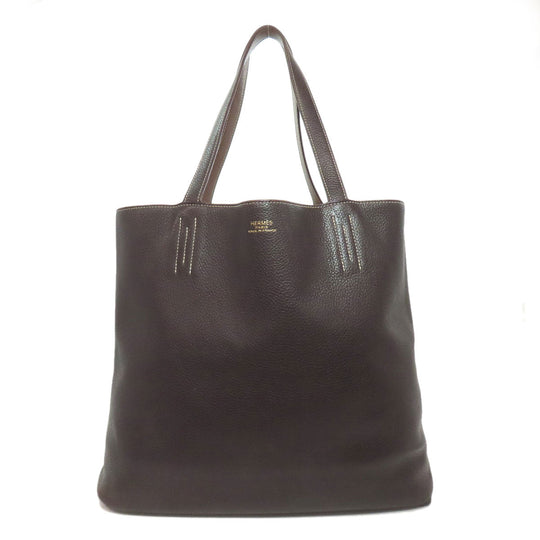 HERMES Tote Bag Taurillon Clemence beige Double Sense 36 Etoupe Women Used Authentic
