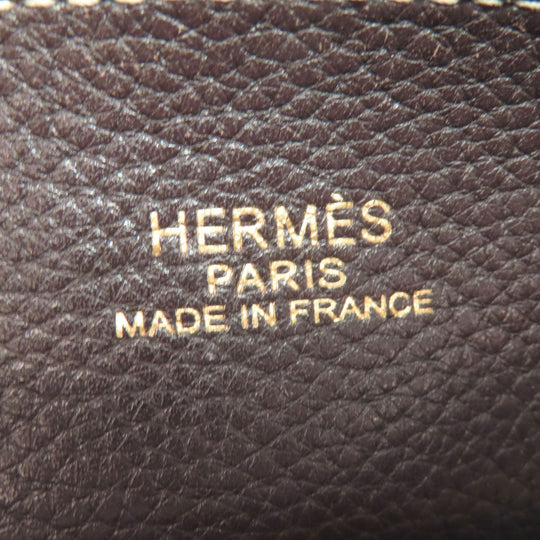 HERMES Tote Bag Taurillon Clemence beige Double Sense 36 Etoupe Women Used Authentic