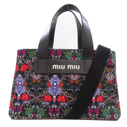 MIUMIU Handbag canvas multicolor Flower motif 2WAY
