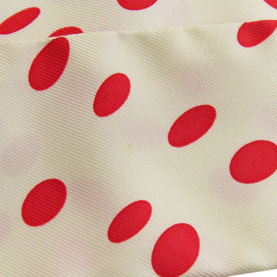 HERMES scarf silk white Twilly Hola Flamenca Dot Pattern Women Used Authentic