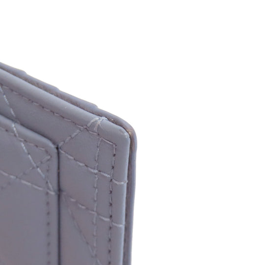Christian Dior Coin case Calfskin blue Lady Dior Cosmos Zip Card Holder