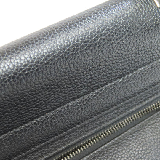 CELINE Handbag leather black Trapeze 2WAY Women Used Authentic