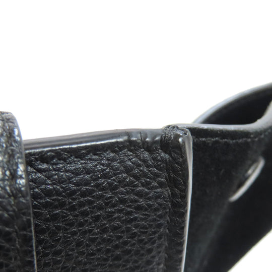 CELINE Handbag leather black Trapeze 2WAY Women Used Authentic