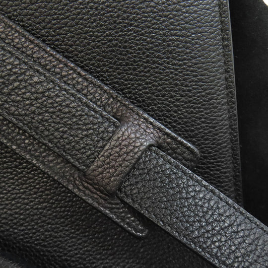 CELINE Handbag leather black Trapeze 2WAY Women Used Authentic