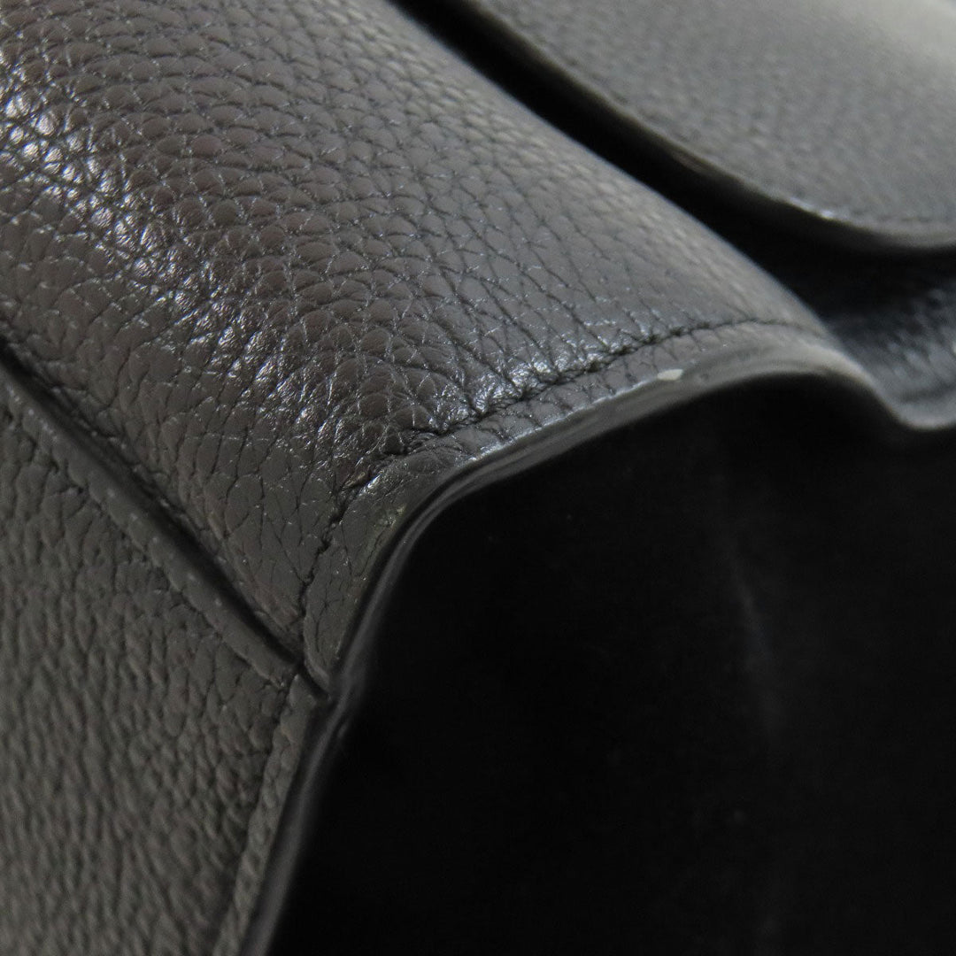 CELINE Handbag leather black Trapeze 2WAY Women Used Authentic