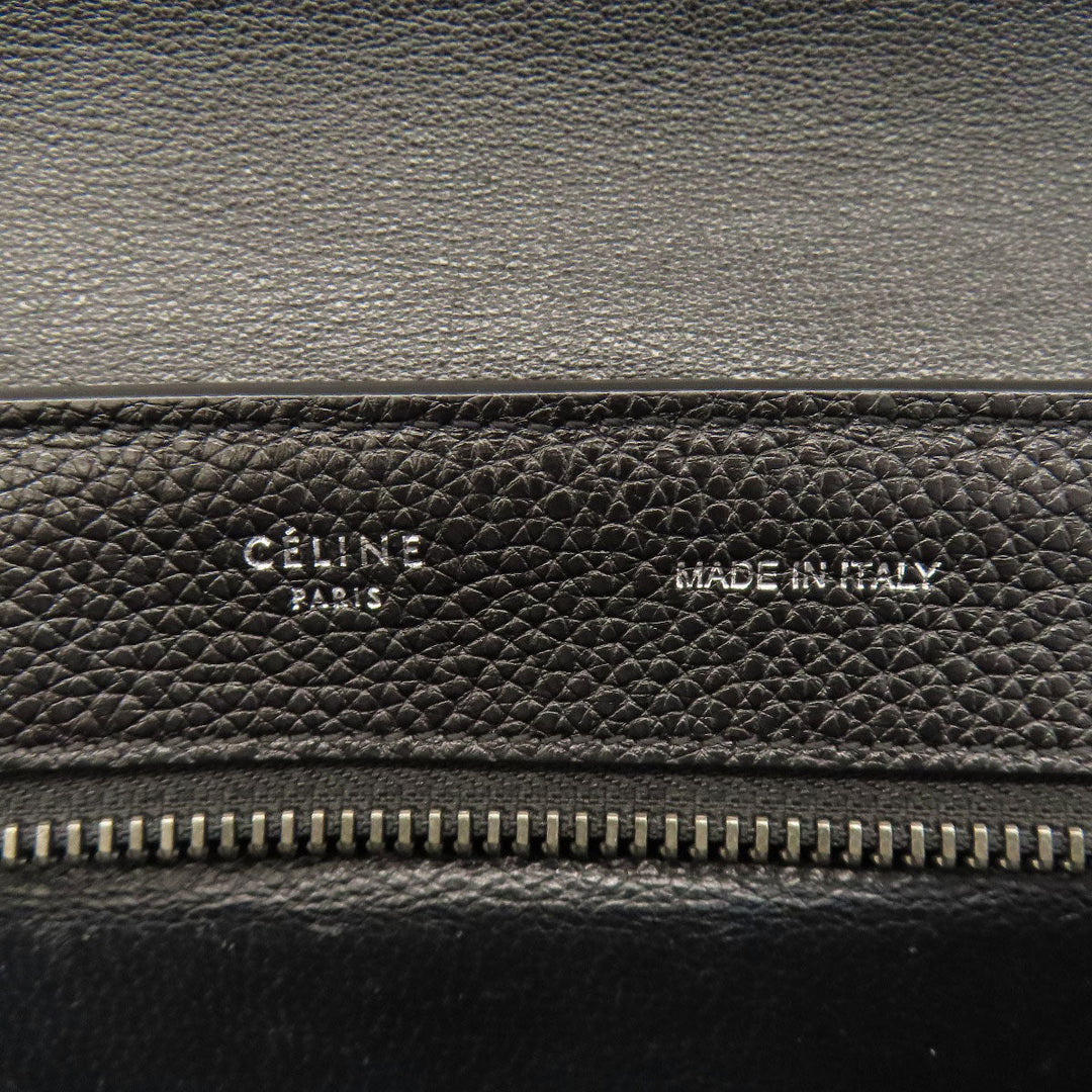 CELINE Handbag leather black Trapeze 2WAY Women Used Authentic