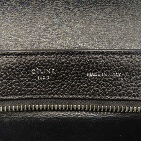 CELINE Handbag leather black Trapeze 2WAY Women Used Authentic
