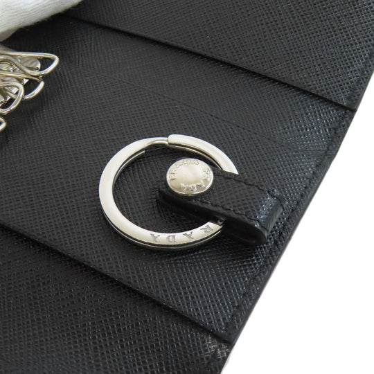 PRADA Key case Key holder  2PG002 Safiano black logo Women Used Authentic