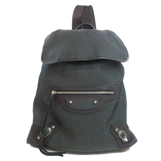 BALENCIAGA Backpack 382830 canvas black Traveler Women Used Authentic