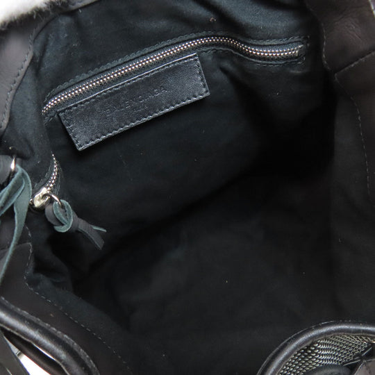 BALENCIAGA Backpack 382830 canvas black Traveler Women Used Authentic