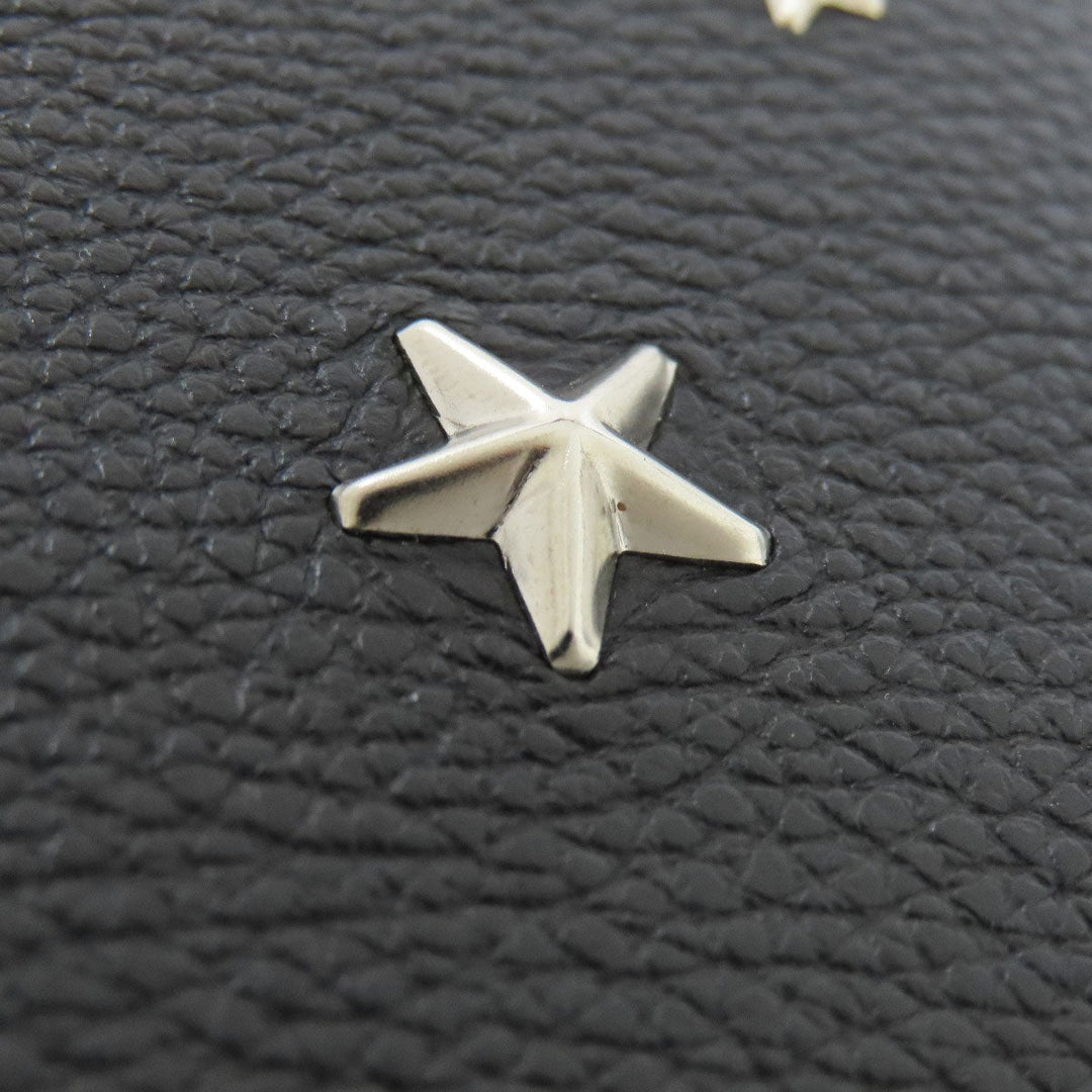 JIMMY CHOO Long Wallet Purse leather black Studs star motif