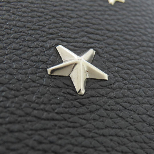 JIMMY CHOO Long Wallet Purse leather black Studs star motif
