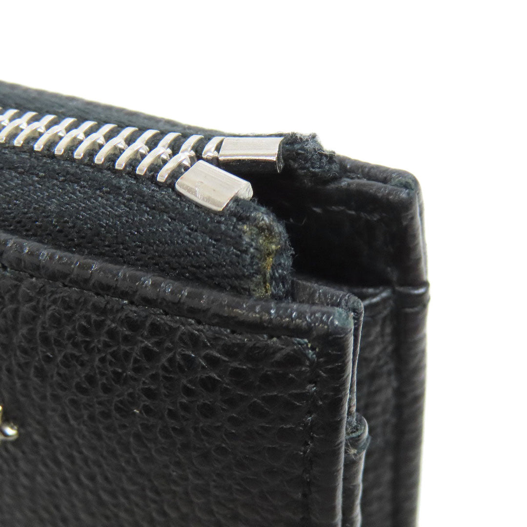 JIMMY CHOO Long Wallet Purse leather black Studs star motif