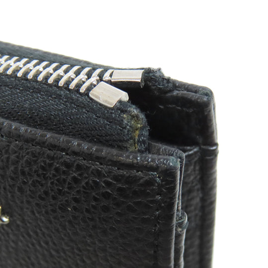 JIMMY CHOO Long Wallet Purse leather black Studs star motif